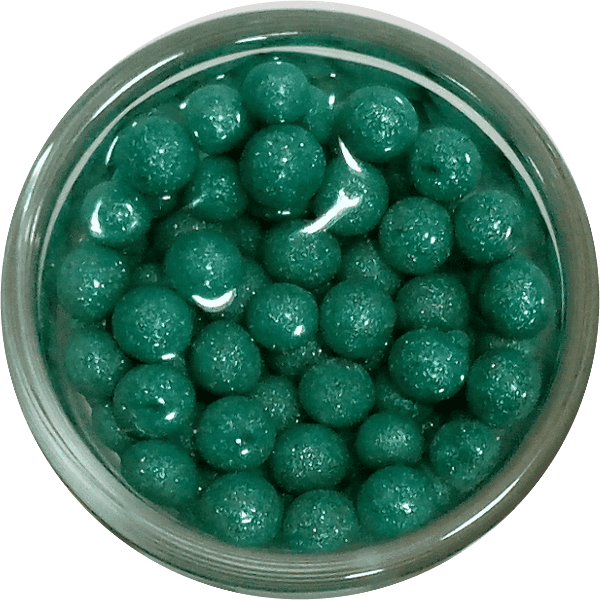 Green-color-Olive-oil-spheres